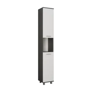Hoge kast antraciet/wit 30.2x30x190 ilias Hoge kast antraciet/wit 30.2x30x190 ilias