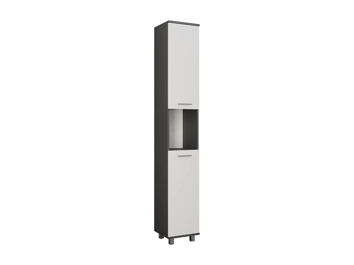 Hoge kast antraciet/wit 30.2x30x190 ilias