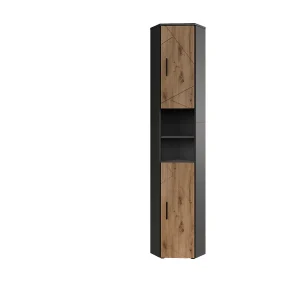 hoge kast antraciet/goudkleurig eiken 33x33x192 irma hoge kast antraciet/goudkleurig eiken 33x33x192 irma