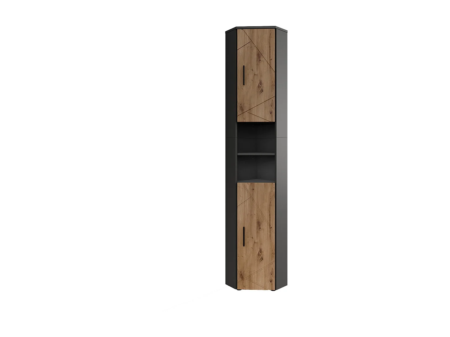 hoge kast antraciet/goudkleurig eiken 33x33x192 irma