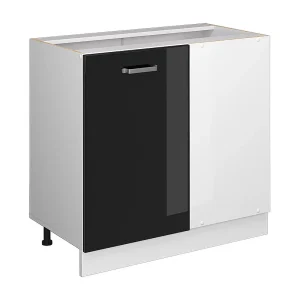 Hoekkast zwart hoogglans 86x46x81.6 r-line Hoekkast zwart hoogglans 86x46x81.6 r-line
