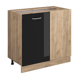 Hoekkast zwart hoogglans 86x46x81.6 r-line Hoekkast zwart hoogglans 86x46x81.6 r-line