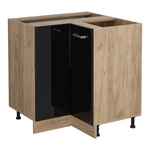 Hoekkast zwart hoogglans 75.6x46x81.6 r-line Hoekkast zwart hoogglans 75.6x46x81.6 r-line