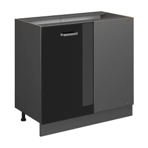 Hoekkast zwart hoogglans 86x46x81.6 r-line Hoekkast zwart hoogglans 86x46x81.6 r-line