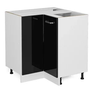 Hoekkast zwart hoogglans 75.6x46x81.6 r-line Hoekkast zwart hoogglans 75.6x46x81.6 r-line