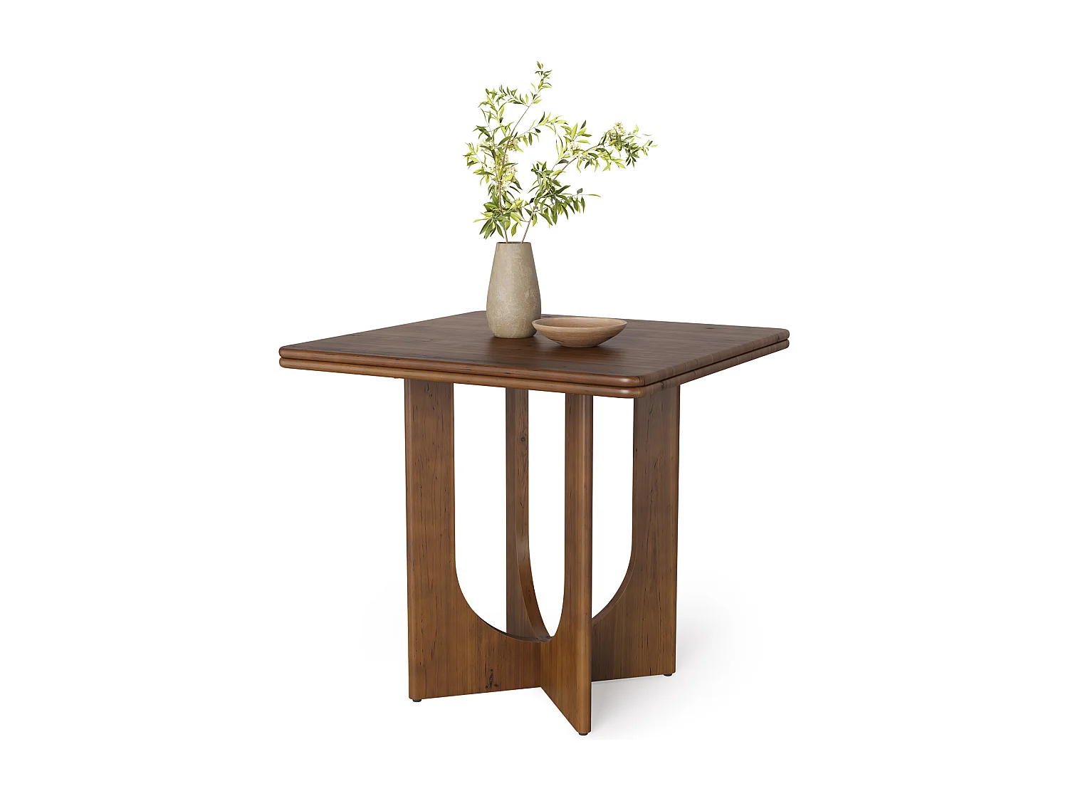 Houten vierkante eettafel voor 2-4 personen, 80 cm kleine eettafel voor de eetkamer