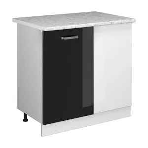 Hoekkast zwart hoogglans 86x60x81.6 r-line Hoekkast zwart hoogglans 86x60x81.6 r-line