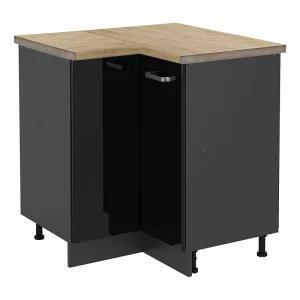 Hoekkast zwart hoogglans 75.6x60x81.6 r-line Hoekkast zwart hoogglans 75.6x60x81.6 r-line