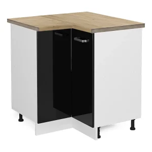 Hoekkast zwart hoogglans 75.6x60x81.6 r-line Hoekkast zwart hoogglans 75.6x60x81.6 r-line