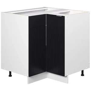 Hoekkast zwart gestreept 80.5×51.6×82 fame-line Hoekkast zwart gestreept 80.5×51.6×82 fame-line