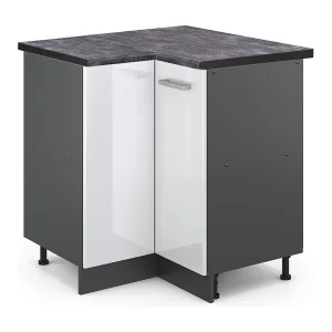 Hoekkast wit hoogglans 75.6x60x81.6 r-line Hoekkast wit hoogglans 75.6x60x81.6 r-line