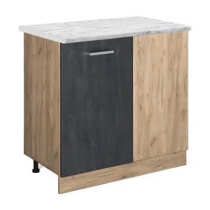 Hoekkast zwart beton 86x60x81.6 r-line Hoekkast zwart beton 86x60x81.6 r-line