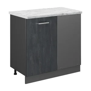 Hoekkast zwart beton 86x60x81.6 r-line Hoekkast zwart beton 86x60x81.6 r-line
