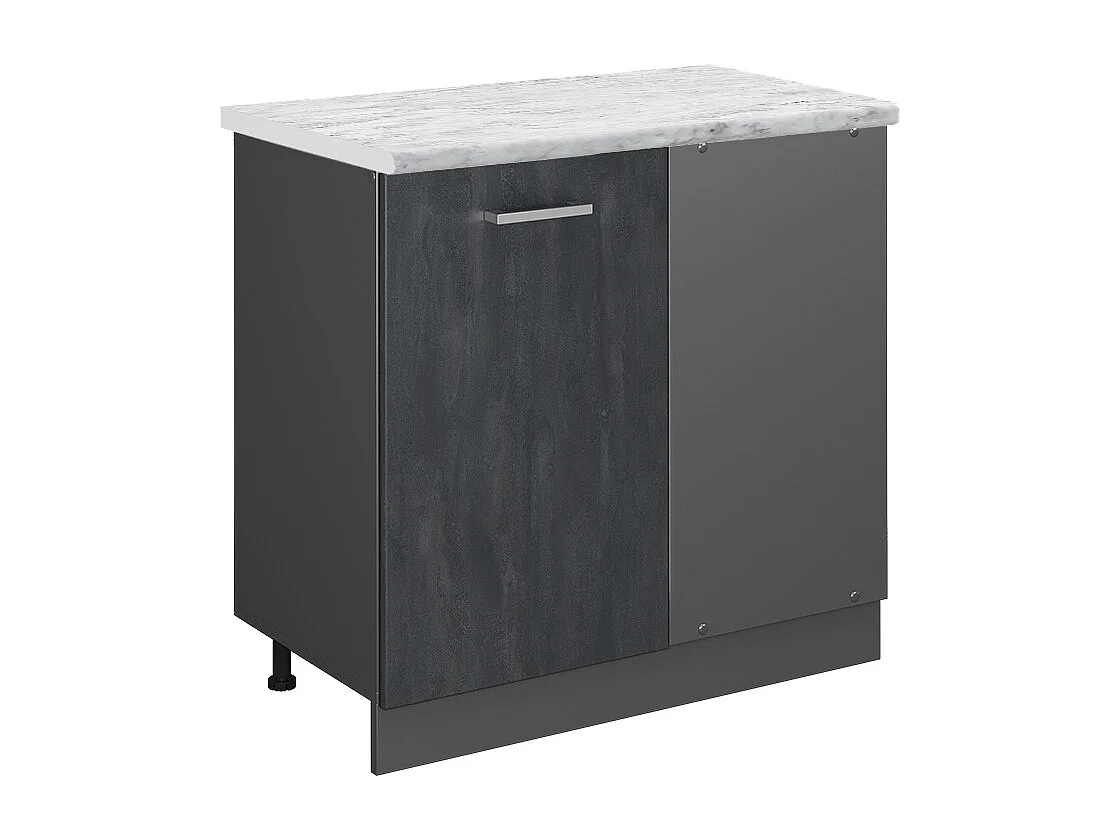 Hoekkast zwart beton 86x60x81.6 r-line