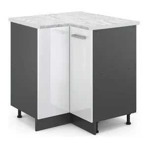 Hoekkast wit hoogglans 75.6x60x81.6 r-line Hoekkast wit hoogglans 75.6x60x81.6 r-line