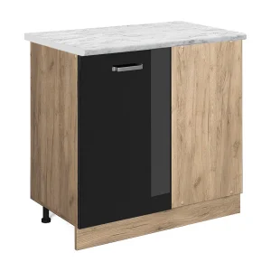 Hoekkast zwart hoogglans 86x60x81.6 r-line