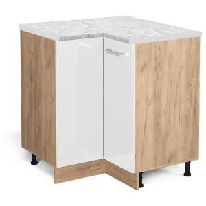 Hoekkast wit hoogglans 75.6x60x81.6 r-line Hoekkast wit hoogglans 75.6x60x81.6 r-line