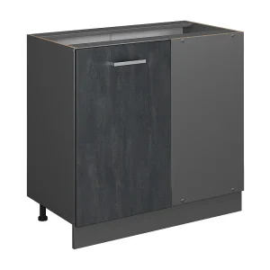 Hoekkast zwart beton 86x46x81.6 r-line Hoekkast zwart beton 86x46x81.6 r-line