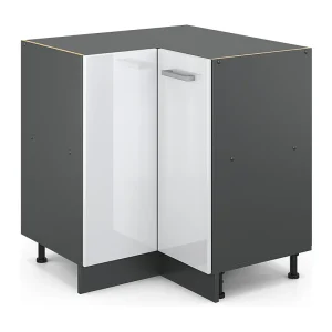 Hoekkast wit hoogglans 75.6x46x81.6 r-line Hoekkast wit hoogglans 75.6x46x81.6 r-line