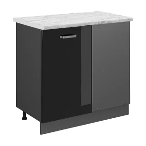 Hoekkast zwart hoogglans 86x60x81.6 r-line