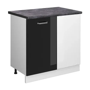 Hoekkast zwart hoogglans 86x60x81.6 r-line