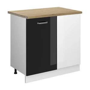 Hoekkast zwart hoogglans 86x60x81.6 r-line