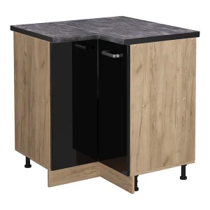 Hoekkast zwart hoogglans 75.6x60x81.6 r-line Hoekkast zwart hoogglans 75.6x60x81.6 r-line