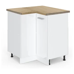 Hoekkast wit hoogglans 75.6x60x81.6 r-line Hoekkast wit hoogglans 75.6x60x81.6 r-line