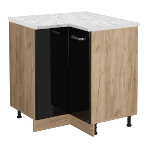 Hoekkast zwart hoogglans 75.6x60x81.6 r-line Hoekkast zwart hoogglans 75.6x60x81.6 r-line