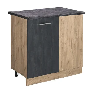 Hoekkast zwart beton 86x60x81.6 r-line Hoekkast zwart beton 86x60x81.6 r-line