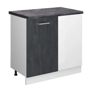 Hoekkast zwart beton 86x60x81.6 r-line Hoekkast zwart beton 86x60x81.6 r-line