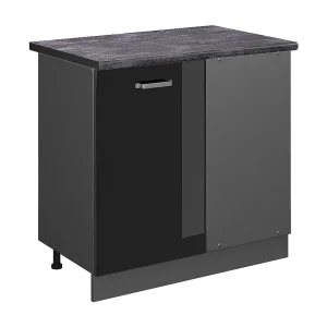 Hoekkast zwart hoogglans 86x60x81.6 r-line