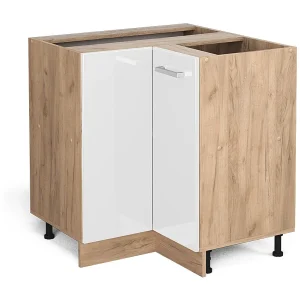 Hoekkast wit hoogglans 75.6x46x81.6 r-line Hoekkast wit hoogglans 75.6x46x81.6 r-line