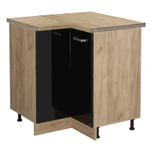 Hoekkast zwart hoogglans 75.6x60x81.6 r-line Hoekkast zwart hoogglans 75.6x60x81.6 r-line