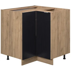 Hoekkast zwart gestreept 80.5×51.6×82 fame-line Hoekkast zwart gestreept 80.5×51.6×82 fame-line
