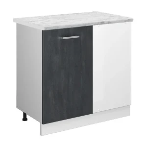 Hoekkast zwart beton 86x60x81.6 r-line Hoekkast zwart beton 86x60x81.6 r-line