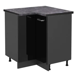 Hoekkast zwart hoogglans 75.6x60x81.6 r-line Hoekkast zwart hoogglans 75.6x60x81.6 r-line
