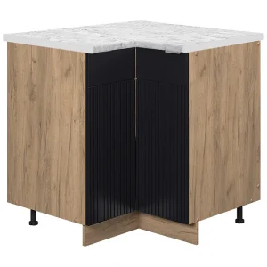Hoekkast zwart gestreept 80.5x60x82 fame-line Hoekkast zwart gestreept 80.5x60x82 fame-line