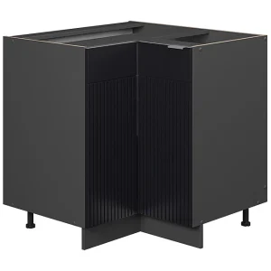 Hoekkast zwart gestreept 80.5×51.6×82 fame-line Hoekkast zwart gestreept 80.5×51.6×82 fame-line