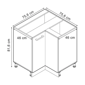 Hoekkast sonoma 75.6x60x81.6 r-line Hoekkast sonoma 75.6x60x81.6 r-line