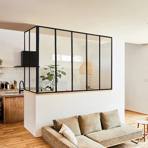 Hoekraam werkplaats van gepoedercoat aluminium L150 x B60 x H105 cm Zwart BAYVIEW Hoekraam werkplaats van gepoedercoat aluminium L150 x B60 x H105 cm Zwart BAYVIEW