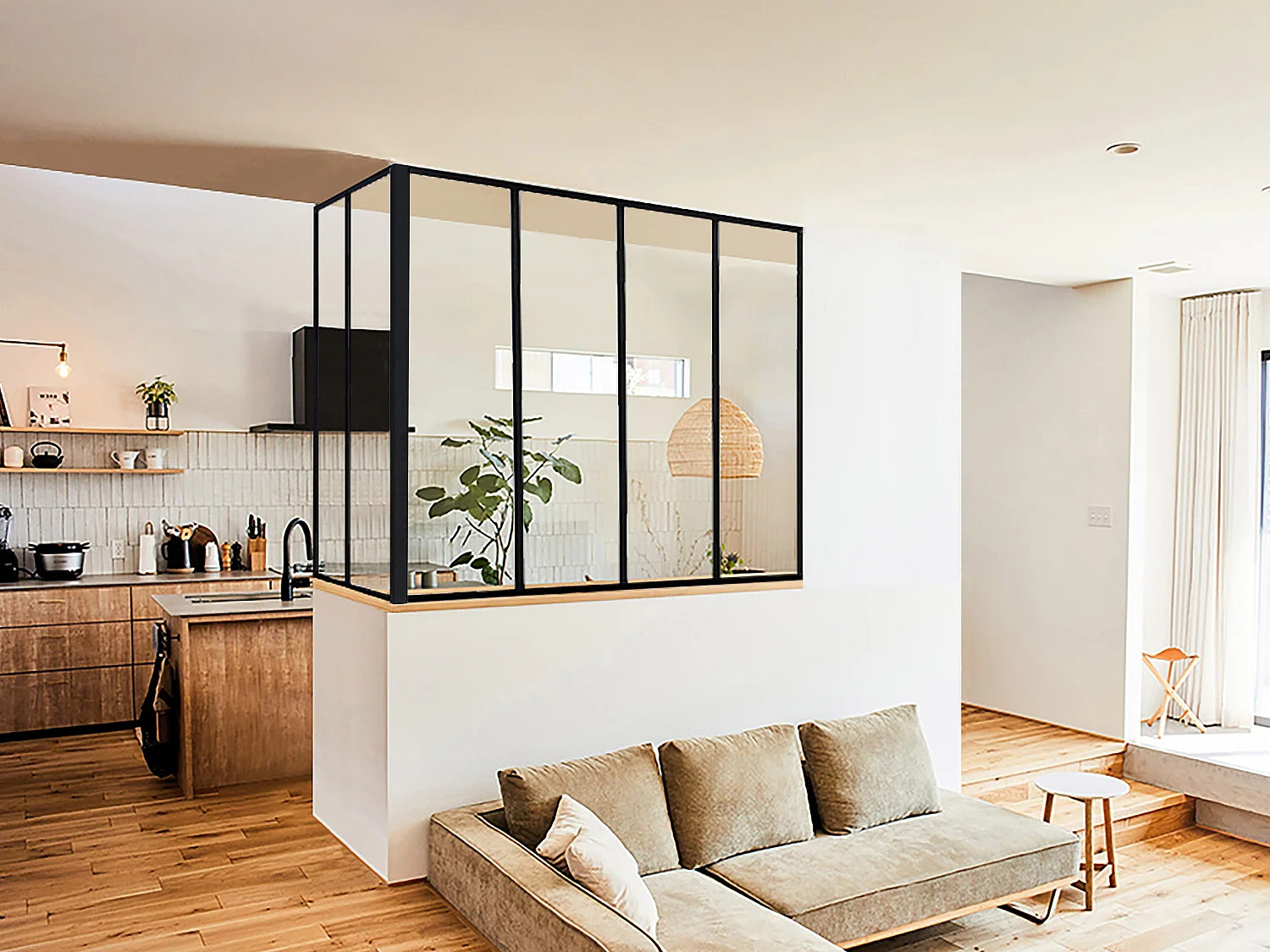 Hoekraam werkplaats van gepoedercoat aluminium L120 x B60 x H105 cm Zwart BAYVIEW
