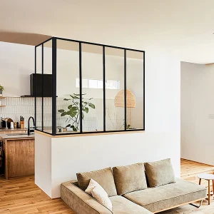 Hoekraam werkplaats van gepoedercoat aluminium L120 x B60 x H130 cm Zwart BAYVIEW Hoekraam werkplaats van gepoedercoat aluminium L120 x B60 x H130 cm Zwart BAYVIEW