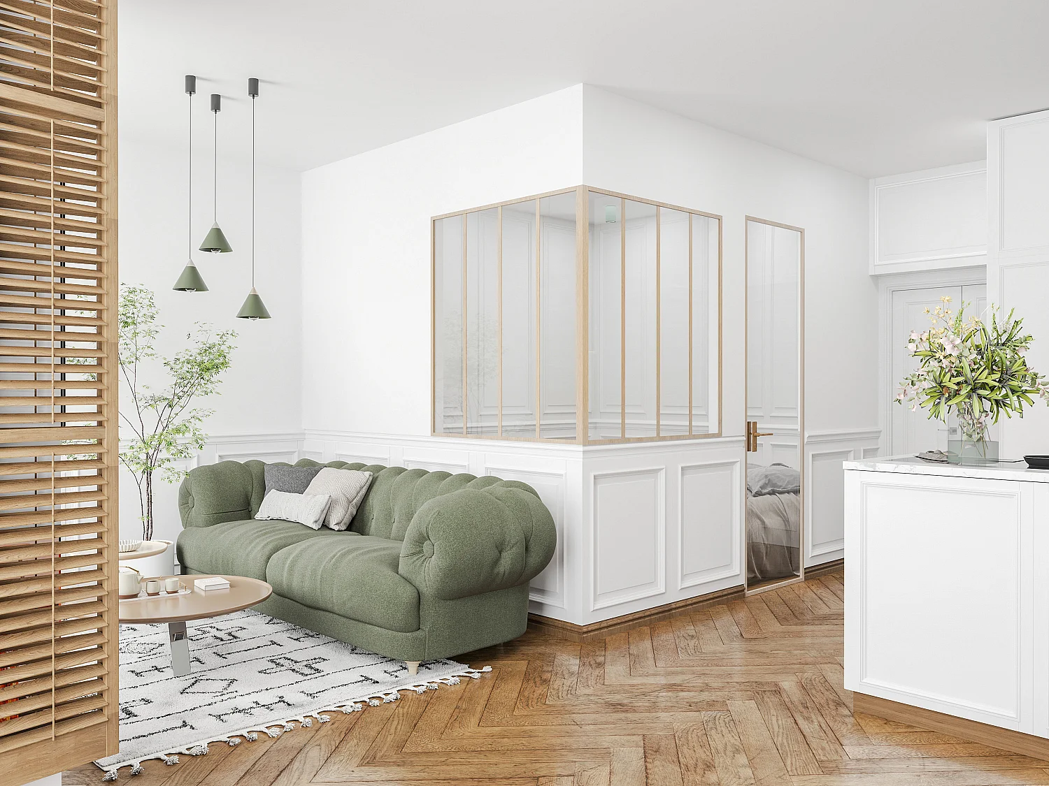 Hoekraam werkplaats van gepoedercoat aluminium, L120 x B120 x H130 cm, licht naturel BAYVIEW