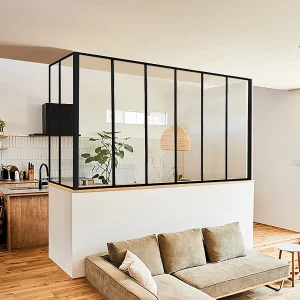 Hoekraam werkplaats van gepoedercoat aluminium L180 x B60 x H105 cm Zwart BAYVIEW Hoekraam werkplaats van gepoedercoat aluminium L180 x B60 x H105 cm Zwart BAYVIEW