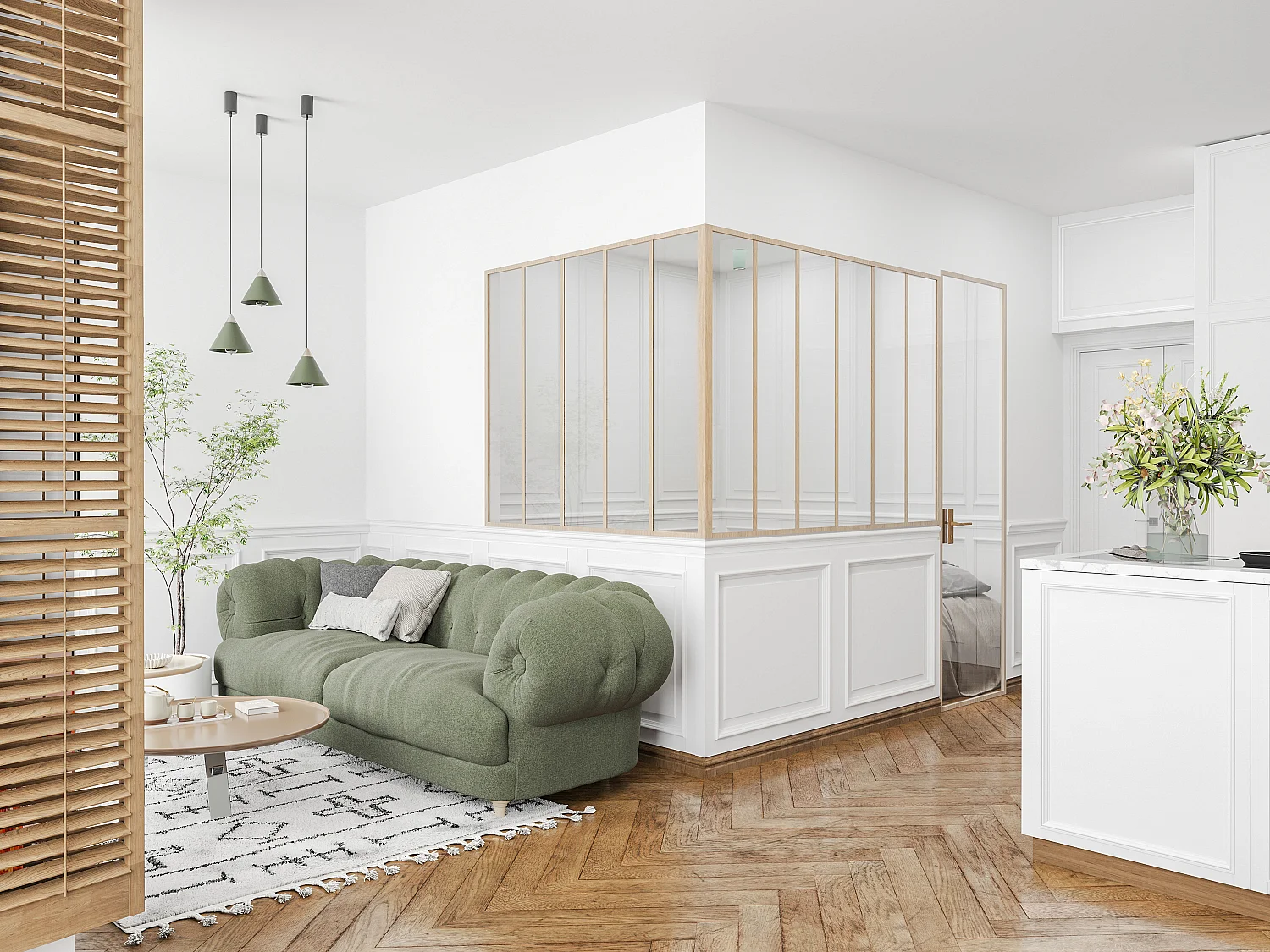 Hoekraam werkplaats van gepoedercoat aluminium, L180 x B150 x H130 cm, licht naturel BAYVIEW