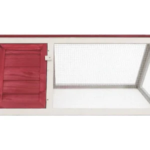 Hou  Konijnenhok hout rood