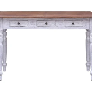 Isaak Bureau met lades 117x57x75 cm massief mahoniehout wit Isaak Bureau met lades 117x57x75 cm massief mahoniehout wit