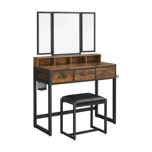 Kaptafel 90x40x140,8 cm zwart rustiek bruin Kaptafel 90x40x140,8 cm zwart rustiek bruin
