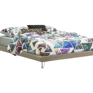Tweepersoonsbed Isabella Beige Afneembare Hoes Matrasmaat 160×190 cm, Inclusief Lattenbodem, Made in Italy